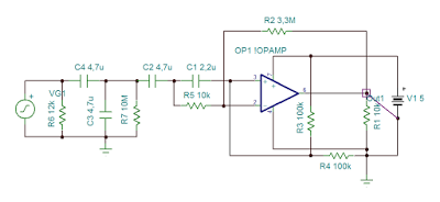 Amplificador para o sensor de monitor cardíaco