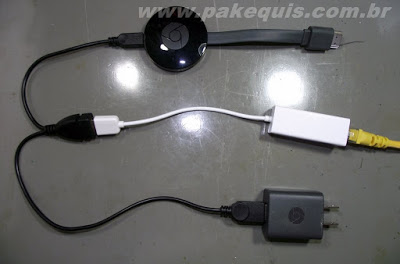 Ligação do Chromecast via Ethernet